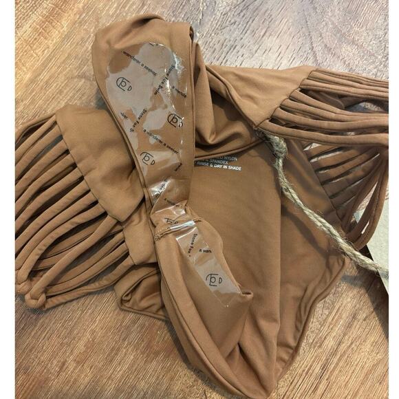 NWT Stone Fox Swim Simone Bikini Bottom In Rawhide Brown Size Small - Picture 5 of 6